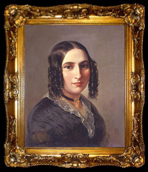 framed  Moritz Daniel Oppenheim Portrait of Fanny Hensel, ta009-2